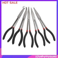 5PCS Long Needle Nose Pliers Set 25/45/90-Degree Angle, Straight,Curved Pliers,O-Shape Clamp Long No