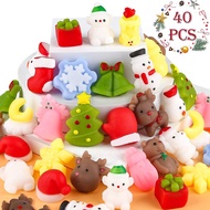 包邮 40/72PCS Christmas Squishies Cute Squishy Christmas Toys Xmas Mini Mochi Party Favors Bag Fillers Stocking Stuffers C