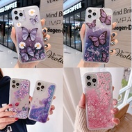 Liquid Quicksand Bling Glitter Sequins Butterfly Flower Phone Case For Huawei P40 P20 P30 Pro Lite E Y7P Nova 3E 4E Casing Flowing Heart Star Soft Cover