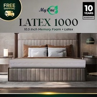 MyOne Latex 1000 Cooling Silk Mattress/Tilam Memory Foam &amp; 100% Natural Latex (10.5+-") (Single/Queen/King)