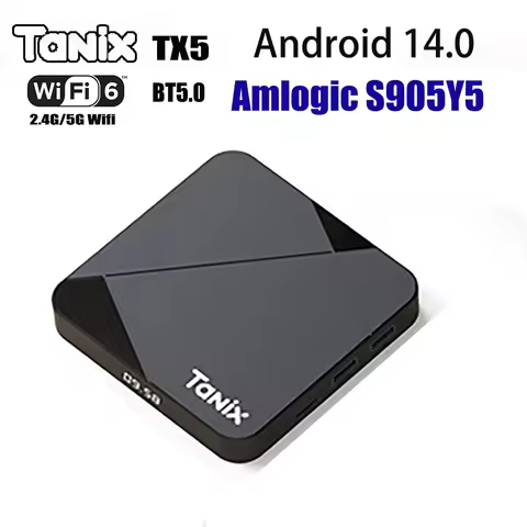 Tanix TX5 Android 14 TV Box Quad Core Amlogic S905Y5 2.4G 5G Wifi BT 4K HDR 3D Media Player