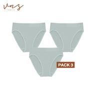 WIENNA VNZ.VANEZZA DL6204  กางเกงชั้นในผ้า Top Dyed BRA  แบบครึ่งตัว เรียบ ไซซ์ MLE(XL) สีเทา Pack3