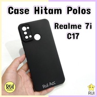 Case Hitam REALME 7i / REALME C17 Silikon Lentur Black Matte Oppo Softcase Polos Silikon HP RUI Acc