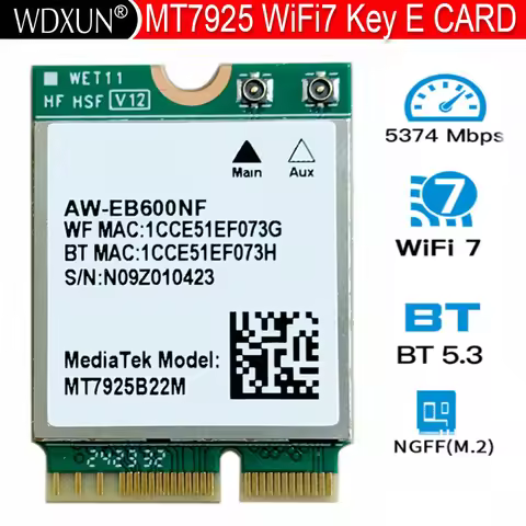 M.2 Wireless Lan Card 5400Mbps Wi-Fi 7 MT7925 key E 2.4G 5G 6G BT5.3 Network Card Wifi Adapter Dongl