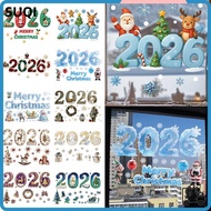 LUCKY-SUQI 2026  Number Stickers, Multicolor DIY Accessories Christmas Static Sticker, Creative Xmas