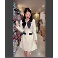 Long-sleeved Dress Design With Bow Tie Neck FORM A Luxury Spread H49