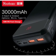 【READY STOCK】YOOBAO 18W PD Powerbank 30000mAh (Black)