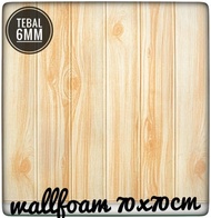 wallpaper dinding sticker foam 3D motif kayu