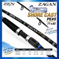 ZEN ZAGAN SHORE CAST SPINNING LIGHT POPPING CASTING SALTWATER PINTAIL FISHING ROD