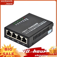 10/100M 2 Fiber Ports 4 RJ45 Port Fiber Media Converter 1310nm/1550nm Single Mode Simplex 20km SC