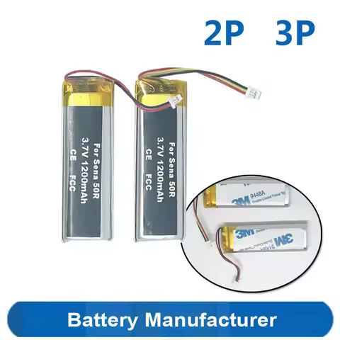 2pins 3pins 1200mAh Battery For Sena 50R Motorcycle Racing Gaming Helmet Bluetooth Headset Intercom