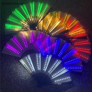 GG Glow Folding LED Fan Dancing Light Fan Night Show Halloween Christmas Rave Festival Accessories G