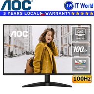 Itw | AOC Monitor Q27B36 27" 2560x1440 QHD / 100Hz / IPS / 1ms MPRT, 4ms GTG / Frameless Design