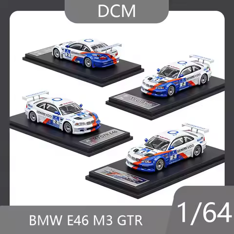 DCM 1:64 BMW E46 M3 GTR alloy model car ornament collection for boys' birthday gift desktop ornament