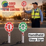 AQUAGEM Handheld Stop Sign, LED Reversible Traffic Sign, Traffic Control Sign Anti-shock Handheld Re