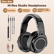 New Bee DH81 Wired Monitor Headphones Hi-Res Studio Headphone Over-head DJ Stereo Monitor Eardphones