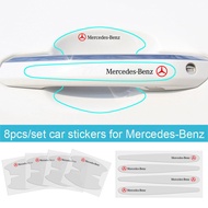 8PCS car door handle bowl scratch protection TPU transparent protective film is applicable to for Mercedes Benz W204 W205 W203 W211 W212 W201 W210 W124 W126 W447 GLA GLC GLB CLS