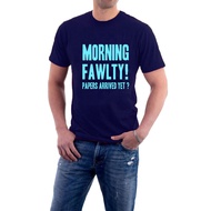 Fawlty Towers T-Shirt Morning Fawlty Papers Arrived Yet? Major Gowan Sillytees