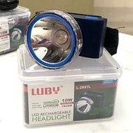 Luby Senter Kepala Headlamp L 2897 Original Luby Putih Kuning Baterai