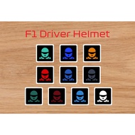 F1 Driver Helmet Waterproof Glossy Sticker