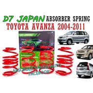 D7 JAPAN ABSORBER SPORT SPRING SET FOR TOYOTA AVANZA 04-11