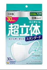 全新 Unicharm 超立體綠 成人口罩
