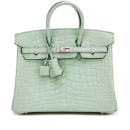 Hermès Vert D’Eau Matte Alligator Birkin 25 Palladium Hardware, 2017