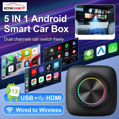 KowanKit CarPlay Ai Box 8G+128G 5 in 1 SM6225 Android TV Box For Car Bluetooth Wireless Carplay Andr