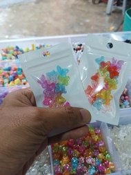 Manik Manik Mote Bentuk Kupu kupu Bening dan warna Ukuran 8 mm