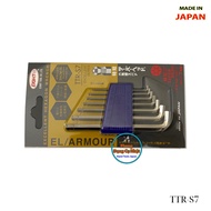 Eight Japanese short ball head hexagon set TTR-S7, includes 7 sizes