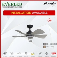 [Installation Available] ALPHA Hani 36'' DC Ceiling Fan (with 20W Tri-Color LED and Remote)
