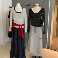 Striped sweater with long sleeve bra WGWE 7920