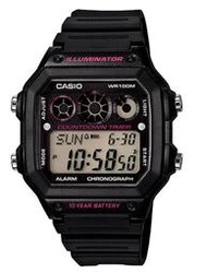 CASIO 10年電力  防水100米  數位腕錶 AE-1300WH-1A2