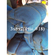 กระชังอวนโปลีเลี้ยงปลาพร้อมมุ้งกันอาหารออกขนาด3เมตรx5เมตรx2เมตร/3เมตรx6เมตรx2เมตร