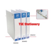 CBE PVC 3D Ring File 3D6253 (25mm), 3D6403 (40mm), 3D6503 (50mm), 3D6653 (65mm) Binder File 3 Ring A
