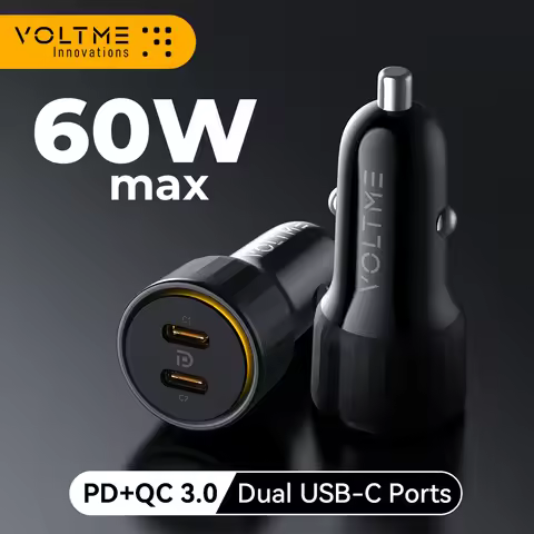VOLTME 60W Car Charger Type C Car Charger Quick Charge Fast PD USB C Portable Phone Charge QC 4.0 3.