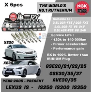 NGK Premium RX Spark Plug - Lexus IS200 IS300 IS300H IS350 V6 3.5L 2GR-FSE 3.0L 3GR-FE 2.5L 4GR-FSE 