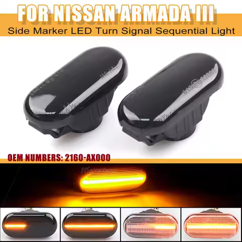 2 Pieces 12V Car Dynamic Side Marker Indicator Light Lamp NIS-26160AX001 For 350Z Z33 Navara D40 Cub