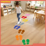 XPS 4 Sheets Kids Shoes Footprint Floor Decals Colorful Adhesive Pvc Step Stickers for Classroom Dan