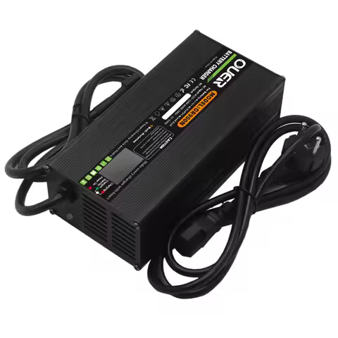 OUER 36.5V 20A LiFePO4 Smart Battery Charger Usd For 10S 32V LCD Dispay LiFePO4 With digital display