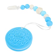 Food Grade Silicone Pacifier Chain Anti-drop Chain Flower Biscuit Shape Teether Molar Stick