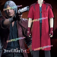 -JINN-Game DEVIL MAY CRY Cosplay Costume DANTE Cosplay Red Coat Uniforms Wig Accessories Outfits Car