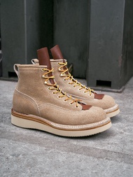 Playwear Lineman Boots รองเท้าทํางานหน้าสั้น Reverse Fawn หนัง Retro Martin สไตล์อเมริกัน เย็บนอก ทน