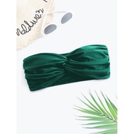 Solid Twist Bandeau Bikini Top