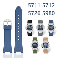 Rubber Silicone Strap for Patek Philippe Nautilus 55711 5712 5726 5980 Special Concave Interface Wat