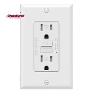 GFCI Outlet 15 Amp, Self-Test GFI Electrical Outlet, Tamper Resistant GFCI Receptacle with Wall Plat