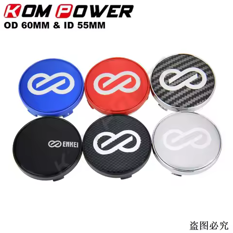 4PCS OD 60MM / ID 55MM Wheel Center Cap ENKEI Logo Wheel Cover Hub Cap Rim Cap Silver & Black & Red 