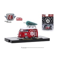 M2 Machines 1/64 Scale 1960 Volkswagen Delivery Short Bus "Mooneyes" Satin Red Die-cast Car