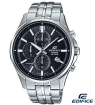 台灣公司貨全新 EDIFICE 經典三眼計時腕錶(EFB-530D-1A)-黑/43.8mm SSB311P1