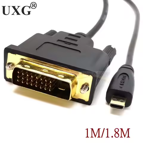High Speed HDMI-compatible Cable Micro HD-to DVI DVI-D 24+1 Pin Adapter Cables 3D 1080p For LCD DVD 